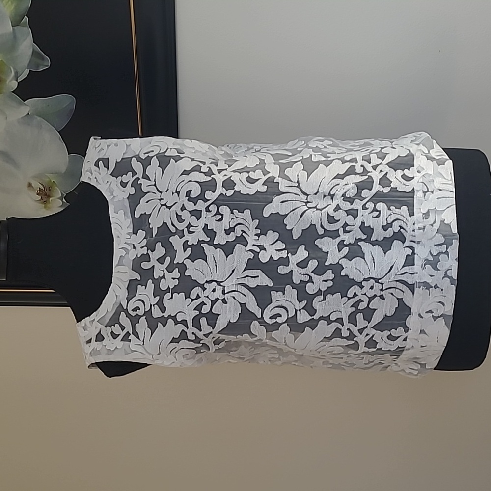 😍3/$25 Banana Republic Sheer Embroidered Sleeveless Top